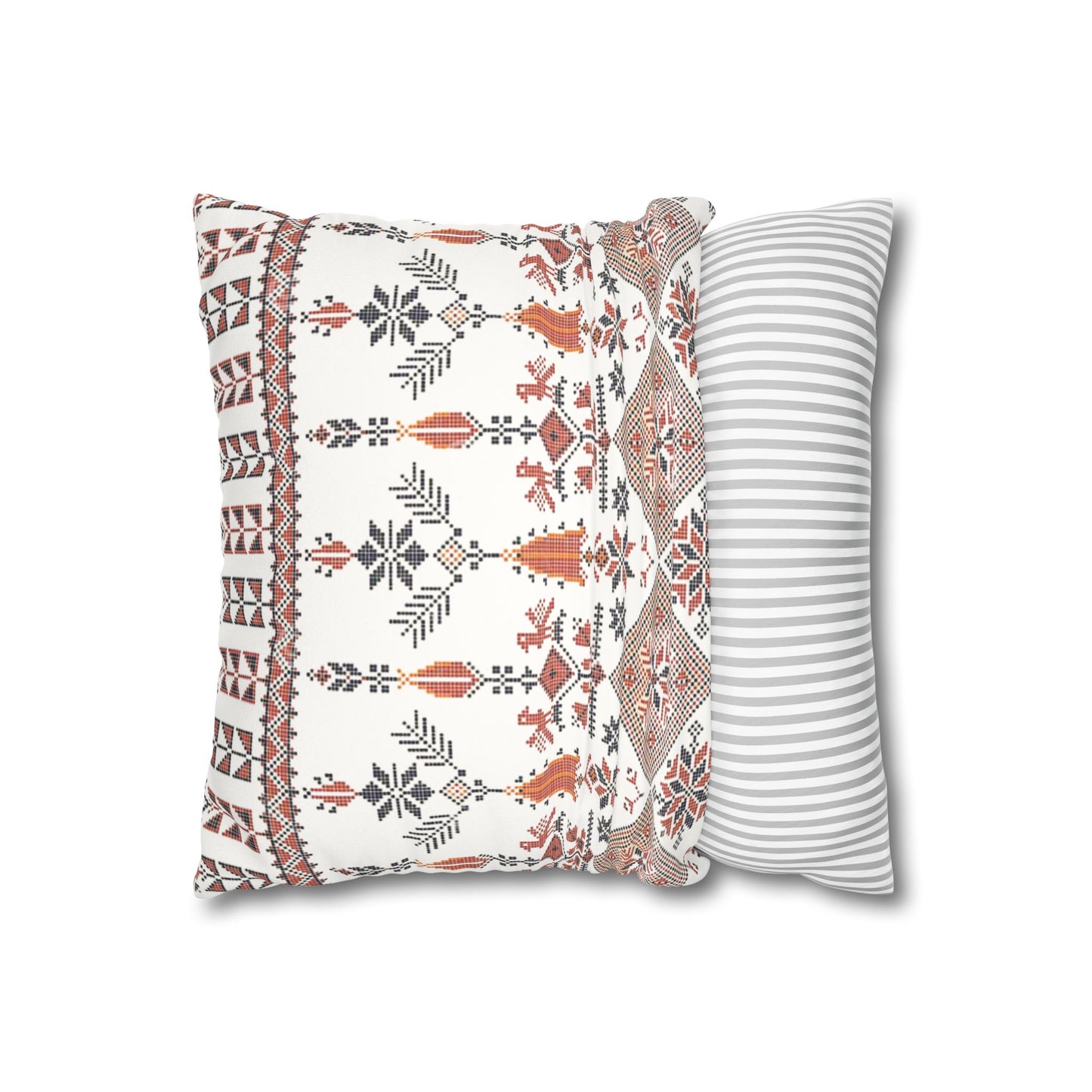 Tatreez print Faux Suede Pillowcase