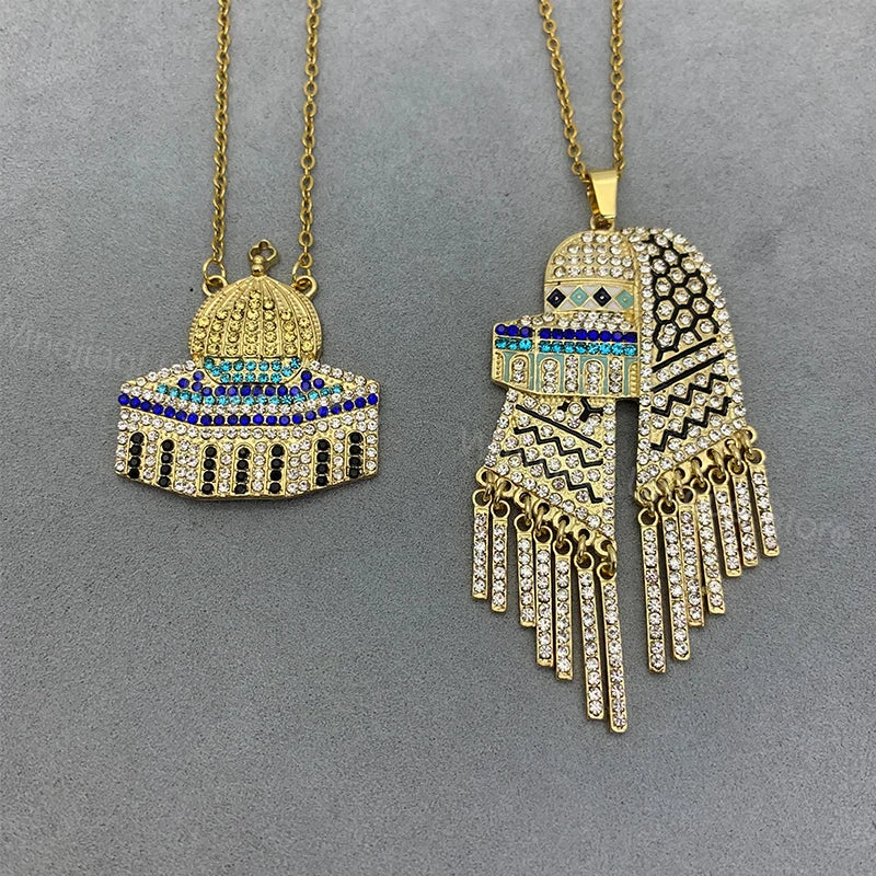 18k Gold plated Al-Aqsa/Palestine Map/Kuffiyah Necklace