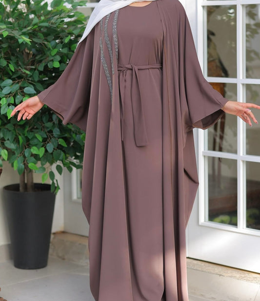 Mauve 4-Piece Abaya Set