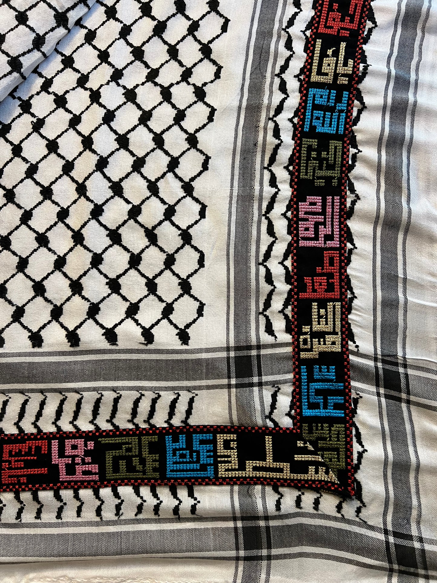 Embroidered Palestine-Districts Tatreez Kuffiyah