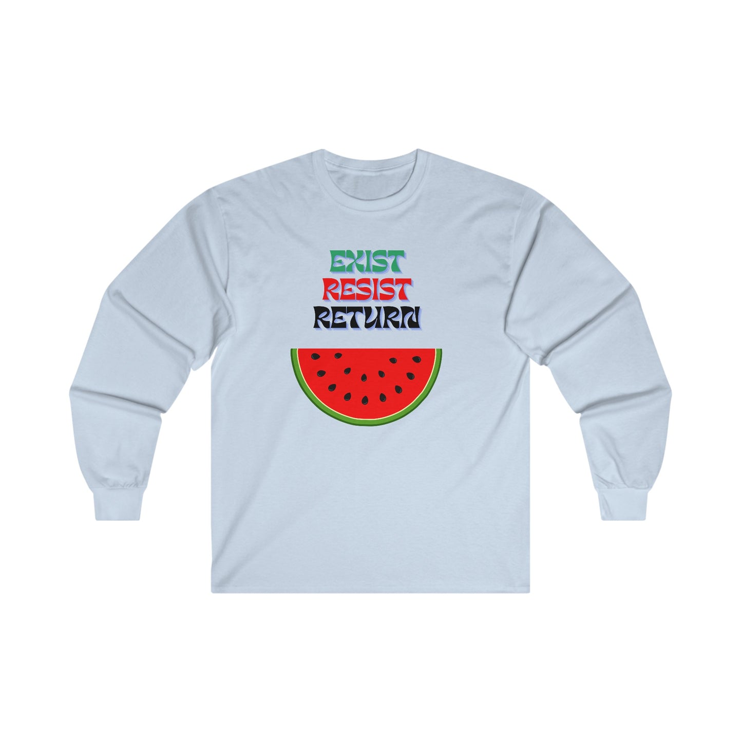 Adult Unisex Palestine Watermelon Long Sleeve Tee