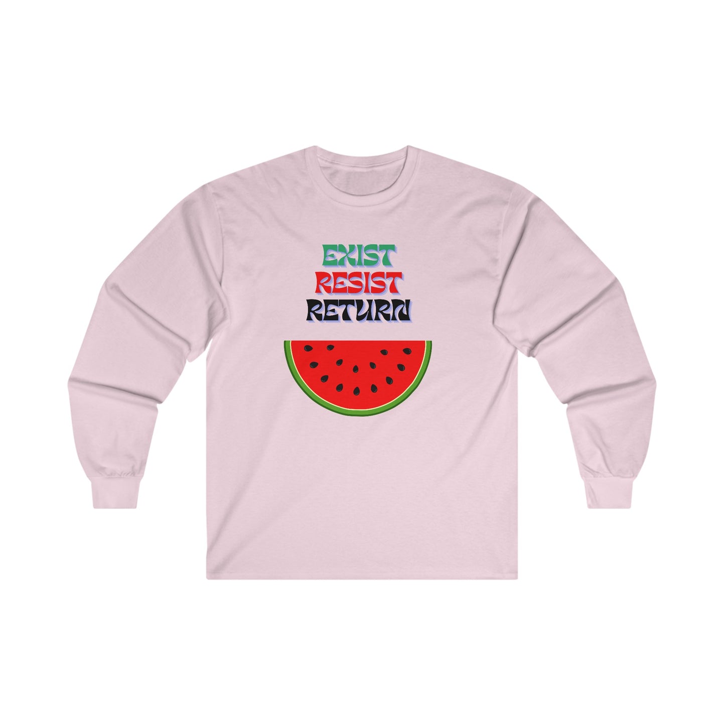 Adult Unisex Palestine Watermelon Long Sleeve Tee