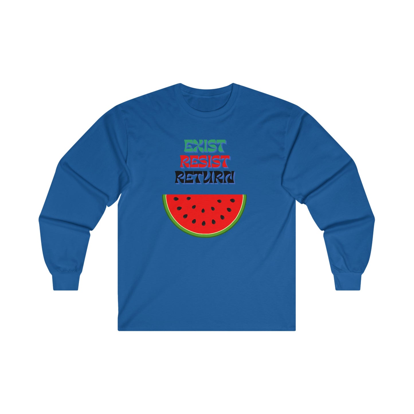 Adult Unisex Palestine Watermelon Long Sleeve Tee