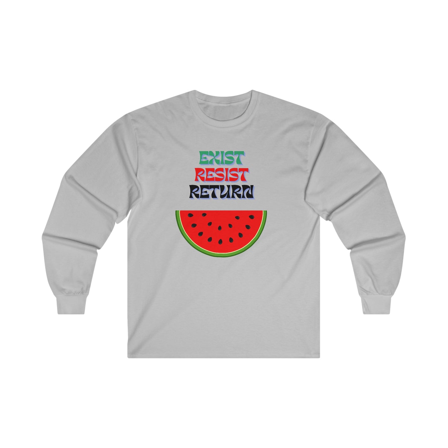 Adult Unisex Palestine Watermelon Long Sleeve Tee