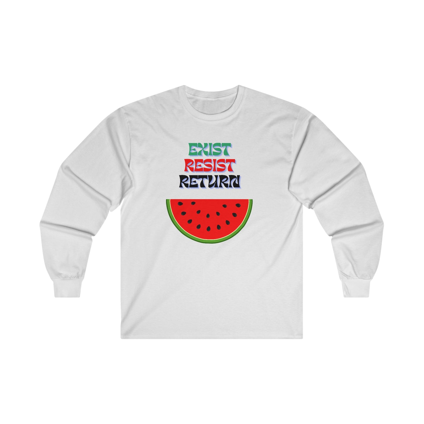 Adult Unisex Palestine Watermelon Long Sleeve Tee