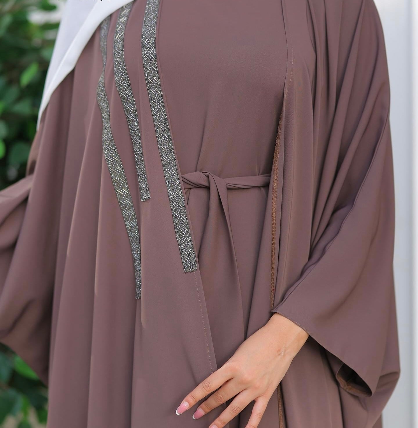 Mauve 4-Piece Abaya Set