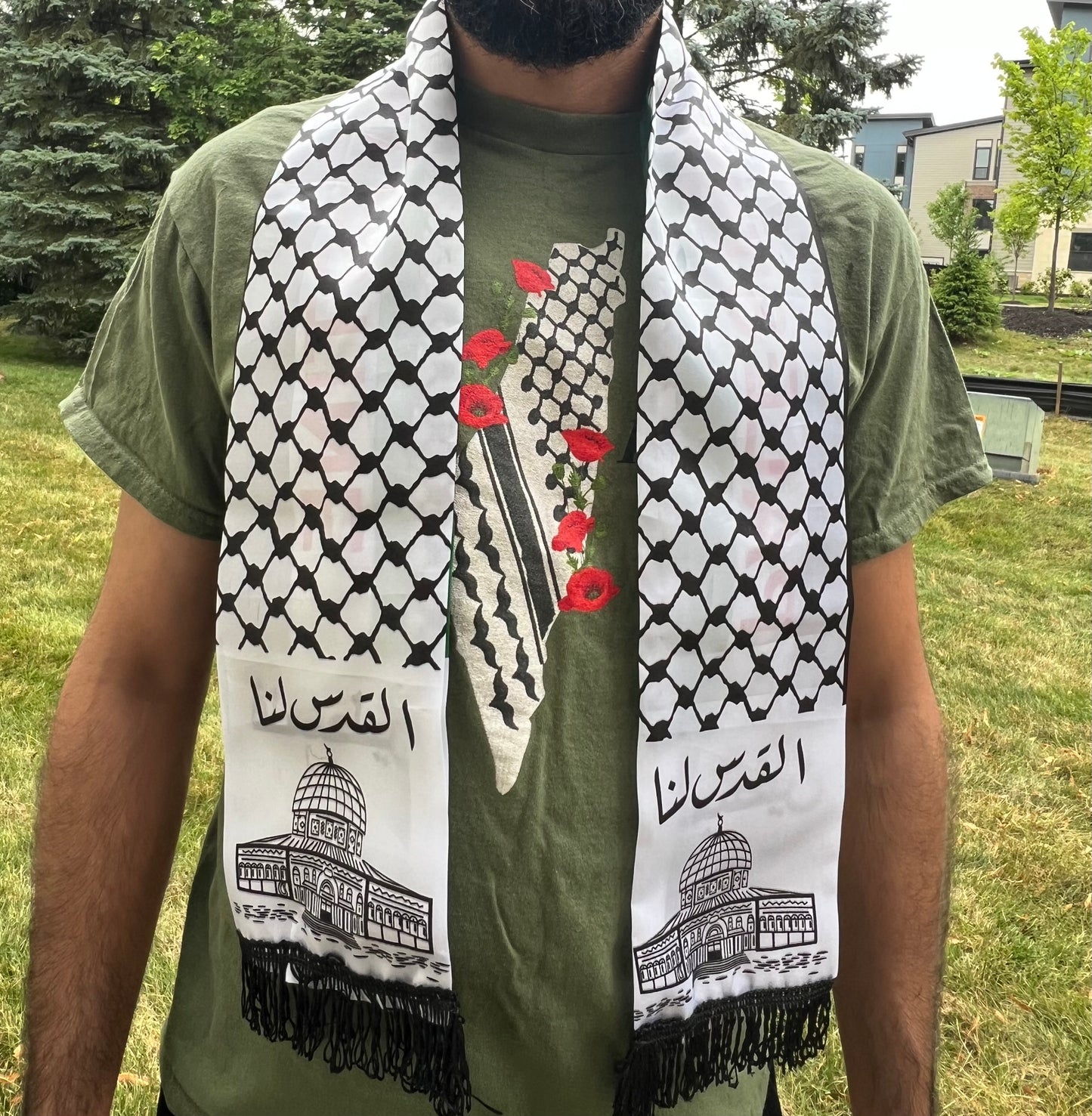 Unisex Satin Palestine Scarf