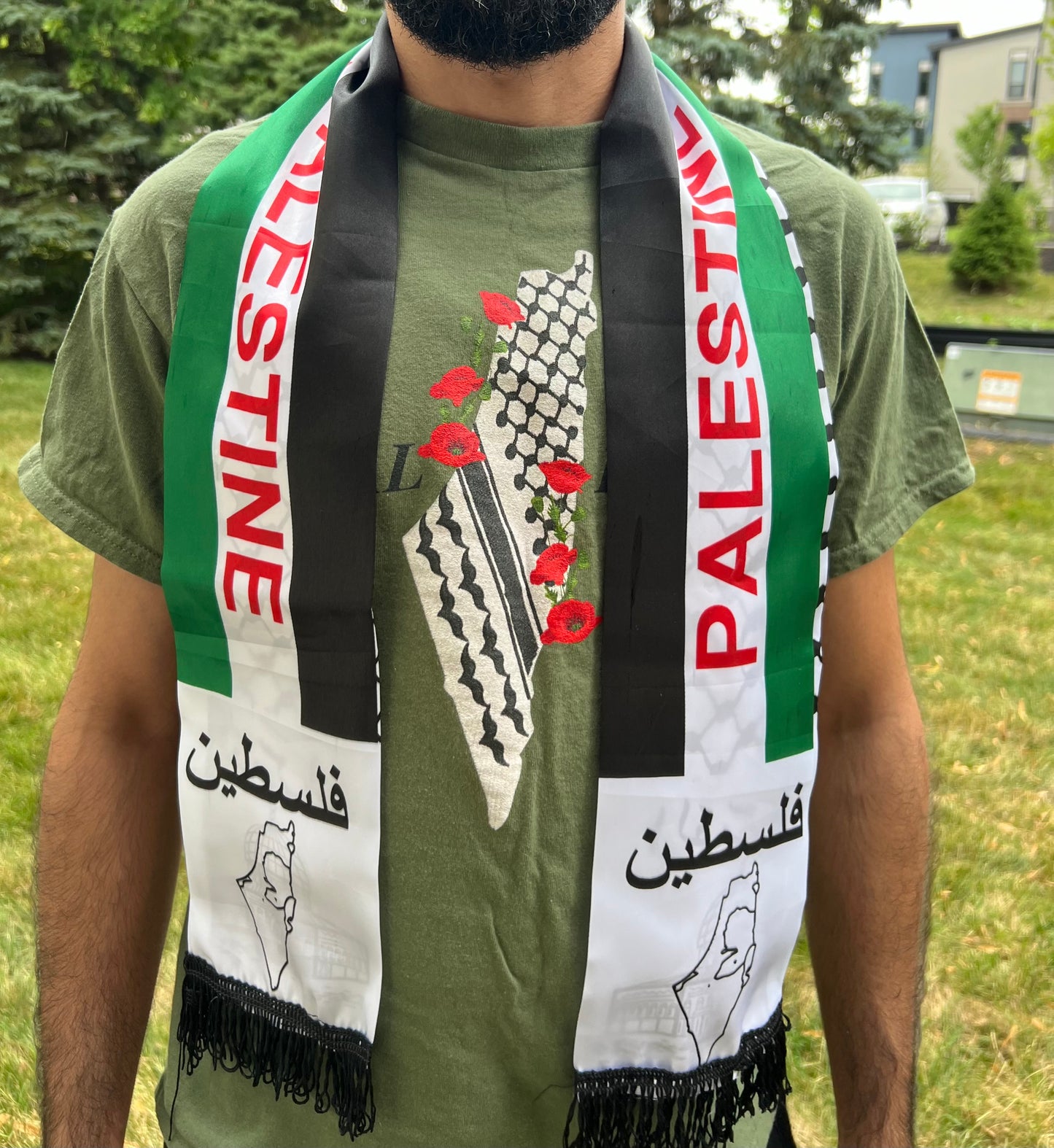 Unisex Satin Palestine Scarf