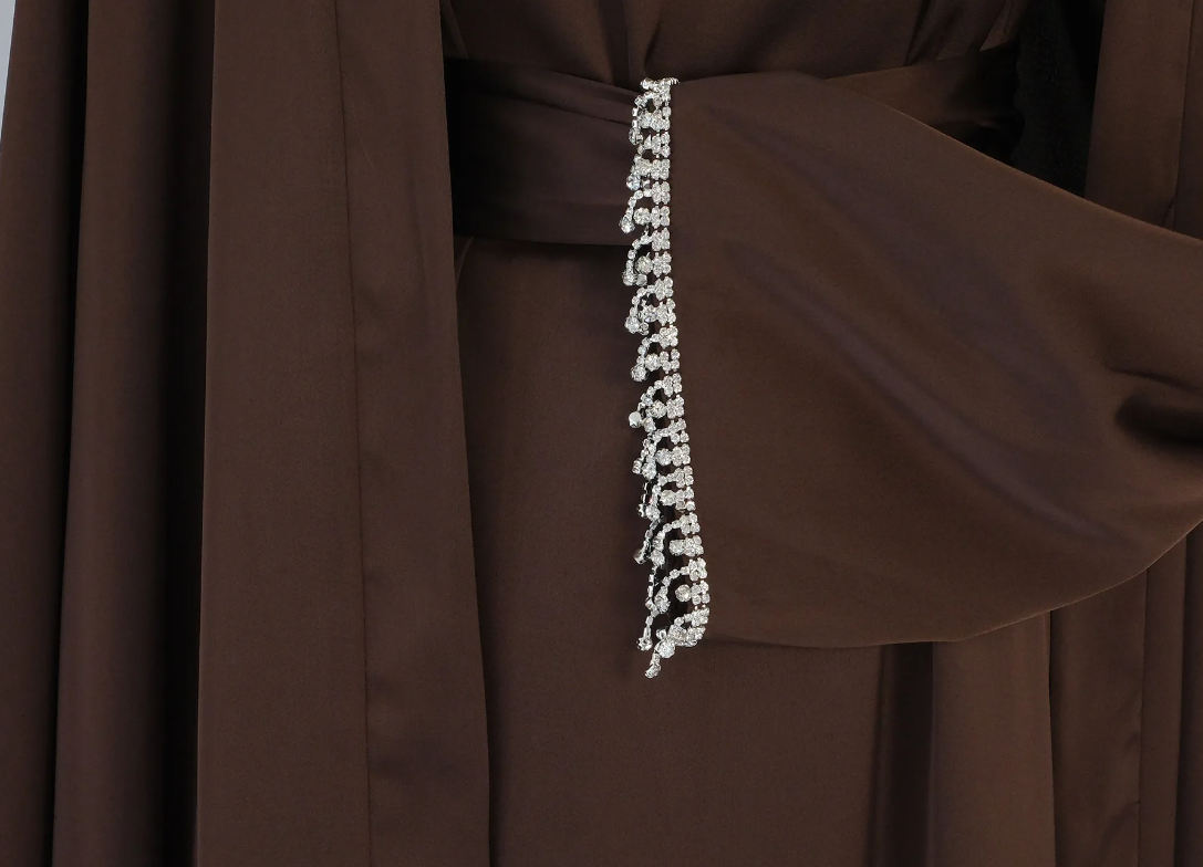 Elegant Cuff Beaded Abaya