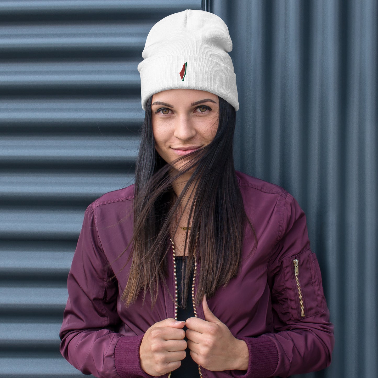 Watermelon Palestine Embroidered Beanie